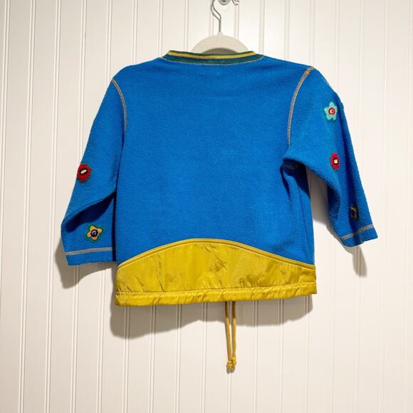 Chickeeduck Blue Floral Terry Cloth Sweatshirt Girls 6 - Picture 6 of 6